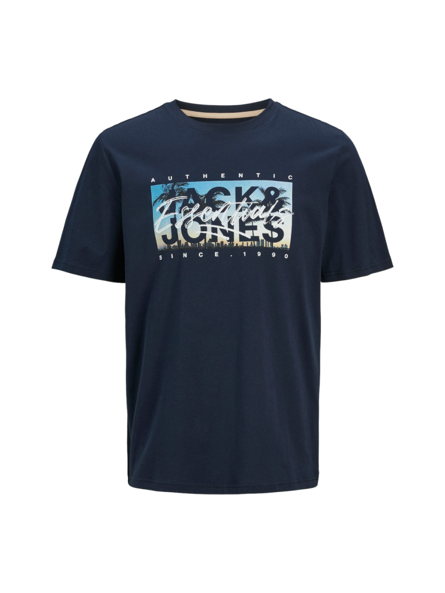 T-shirt voor jongens van Jack & Jones in groen met fotoprint