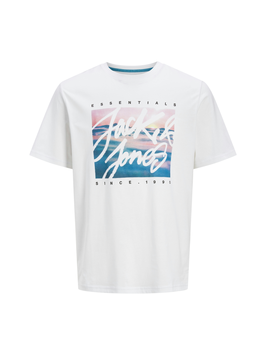 T-shirt voor jongens van Jack & Jones in groen met fotoprint