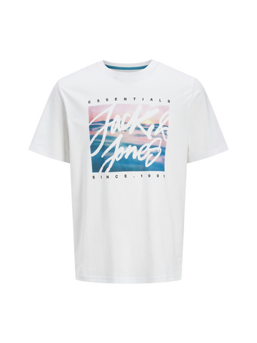 T-shirt voor jongens van Jack & Jones in groen met fotoprint