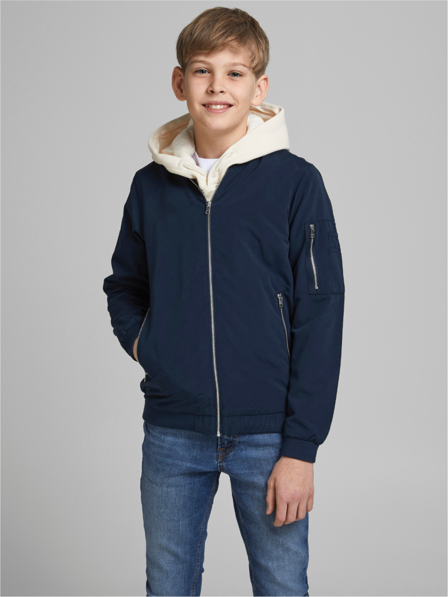 Blauwe bomberjack voor jongens van Jack & Jones junior 