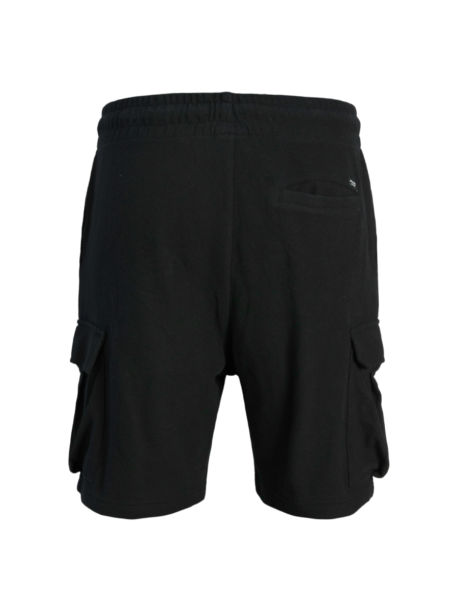Cargo short voor jongens van Jack & jones in het zwart van sweatstof