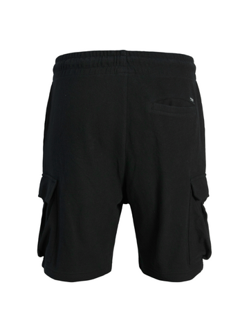 Cargo short voor jongens van Jack & jones in het zwart van sweatstof