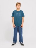 T-shirt in het blauw van Jack & Jones Junior met logo print