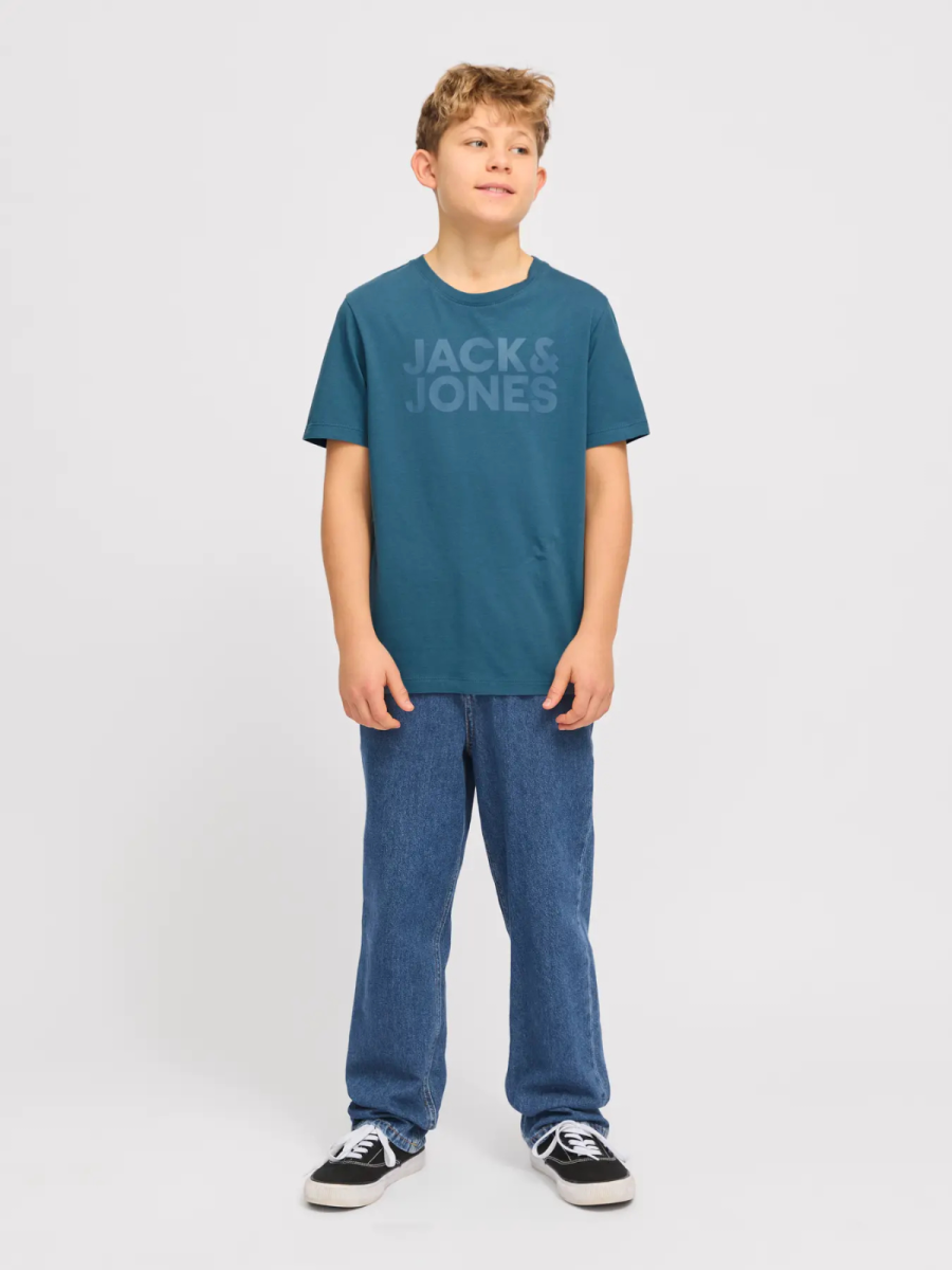 T-shirt in het blauw van Jack & Jones Junior met logo print